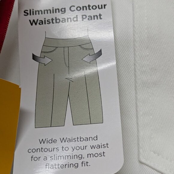 Ruby Rd. White Alt Skinny Slimming Contour Waistband Pull-on Pants - Size 12 - Picture 5 of 7